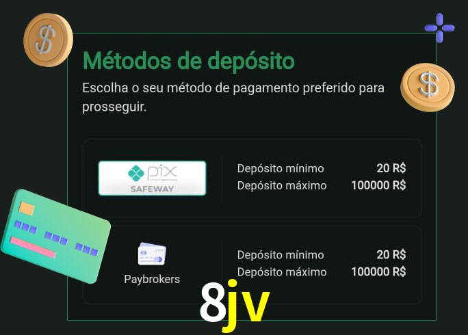 O cassino 8jv oferece uma grande variedade de métodos de pagamento